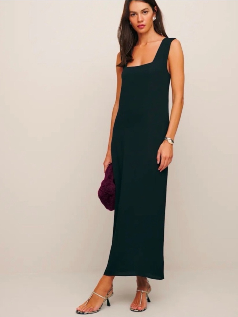 Reformation Vea Women's Sleeveless Maxi Dress in Palo Black Size 12